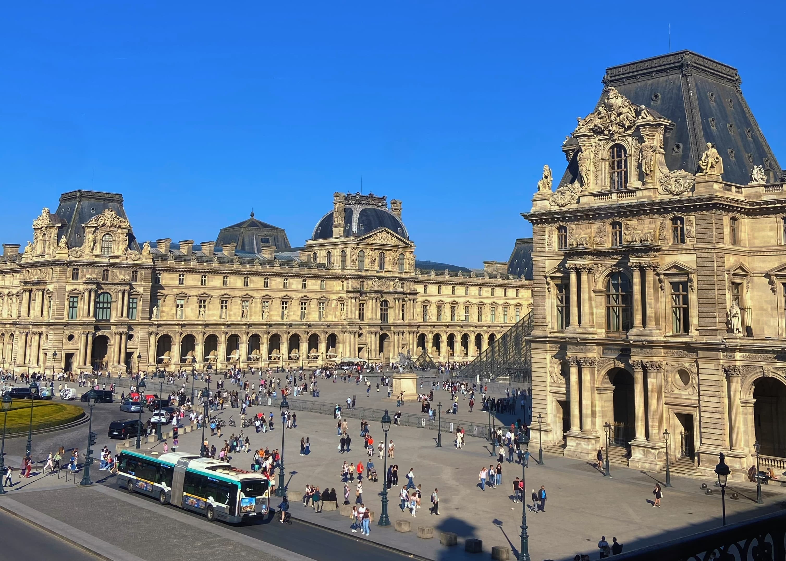 The courtyard of the Louvre Museum
