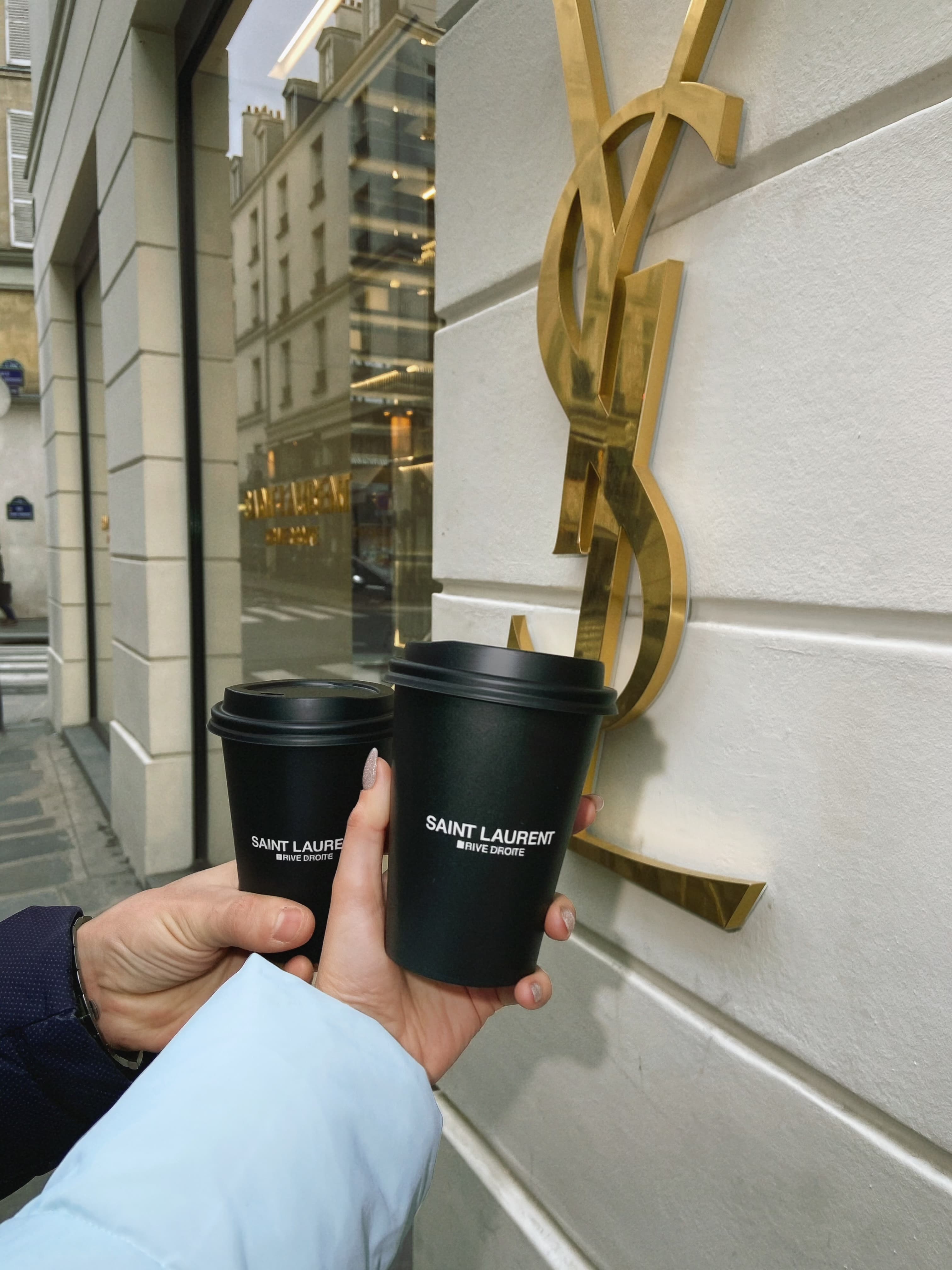 The elegant coffee cups of Café Saint Laurent in Paris